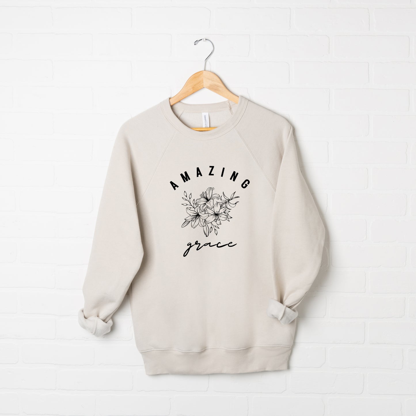 Floral Amazing Grace | Bella Canvas Premium Sweatshirt