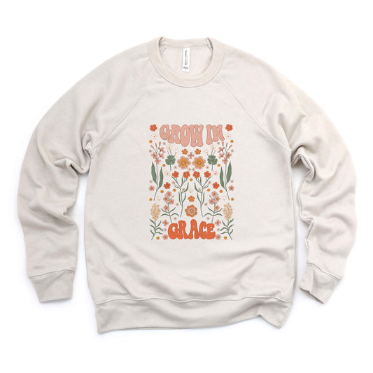 Grow In Grace Leaves | Bella Canvas Premium Sweatshirt