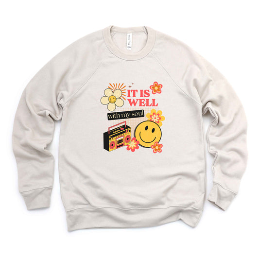 It Is Well Flower | Bella Canvas Premium Sweatshirt