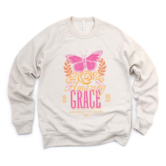 Amazing Grace Butterfly | Bella Canvas Sweatshirt