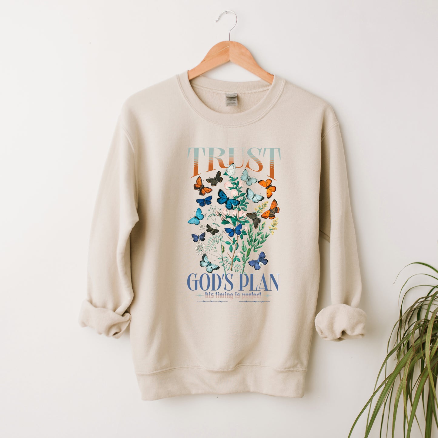 Trust God's Plan Butterflies | Graphic Sweatshirt