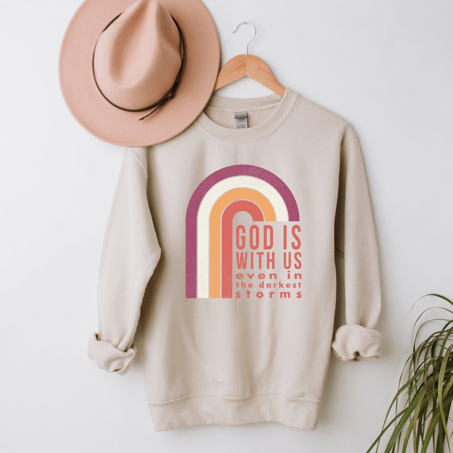 God Is With Us Rainbow | Sweatshirt