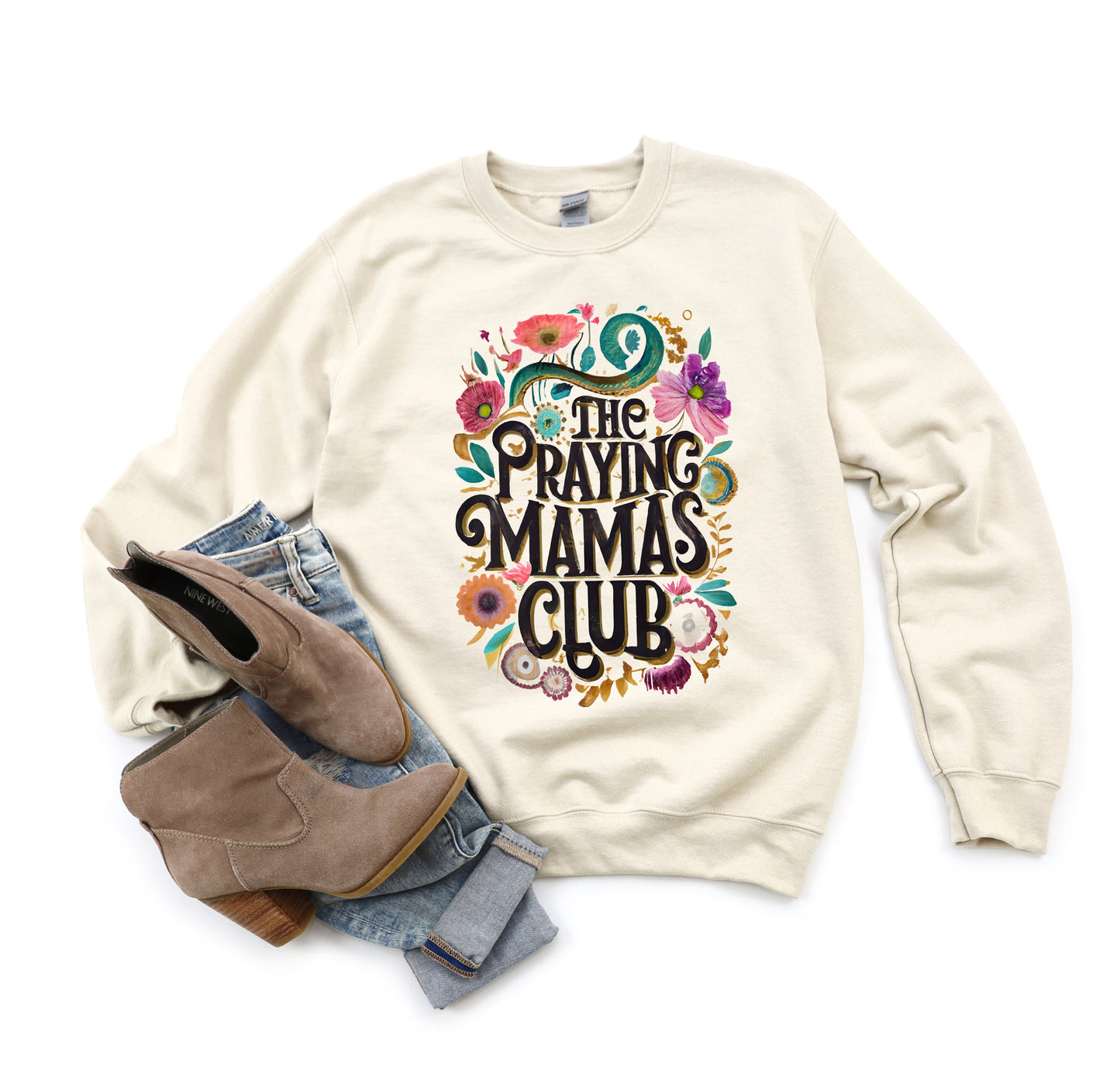 Praying Mama Club Floral | Graphic Sweatshirt