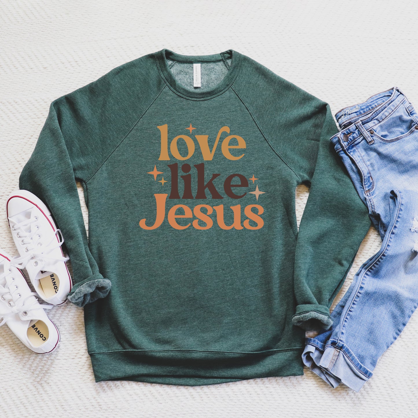 Love Like Jesus Stars | Bella Canvas Sweatshirt