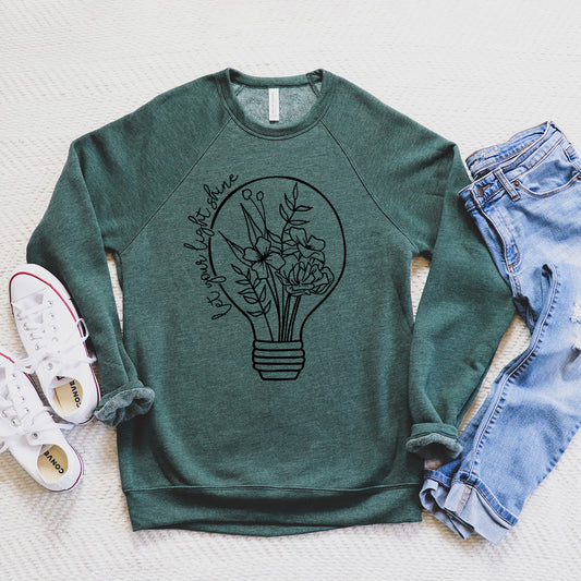 Let Your Light Shine Light Bulb | Bella Canvas Sweatshirt