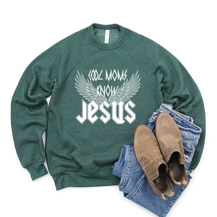 Cool Moms Know Jesus Wings | Bella Canvas Sweatshirt