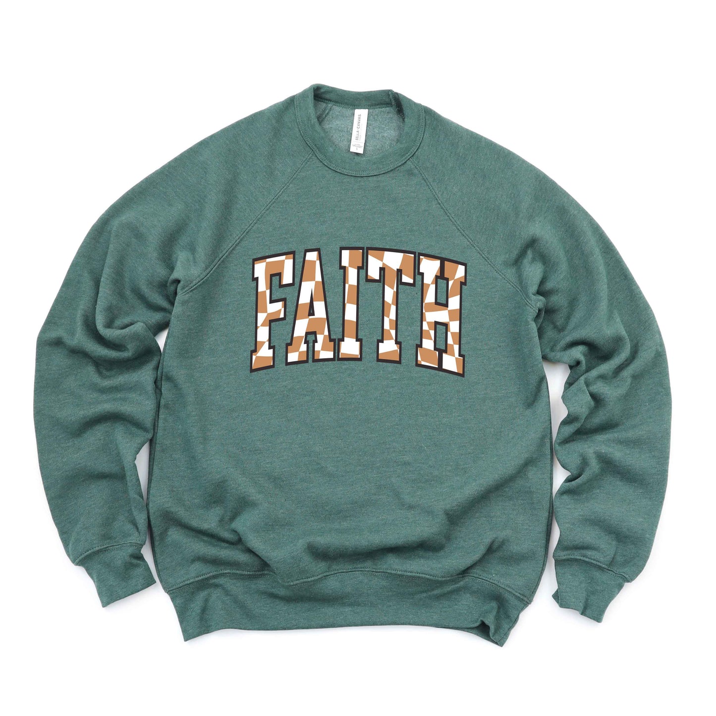 Checkered Faith | Bella Canvas Premium Sweatshirt