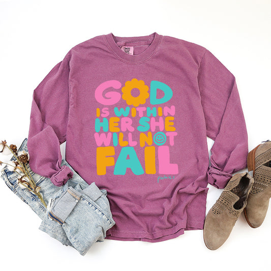 She Will Not Fail | Garment Dyed Long Sleeve