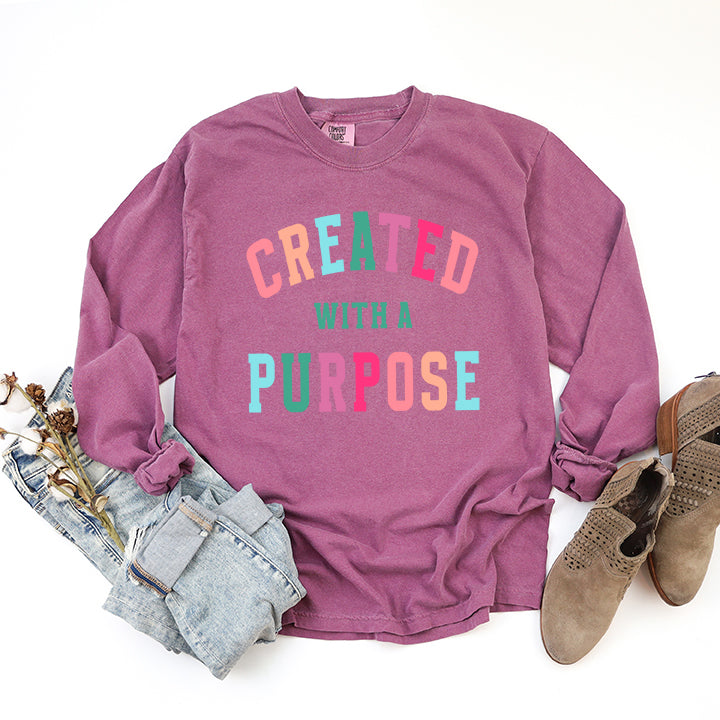 Created With A Purpose Colorful | Garment Dyed Long Sleeve