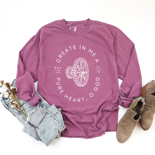 Pure Heart O God | Garment Dyed Long Sleeve