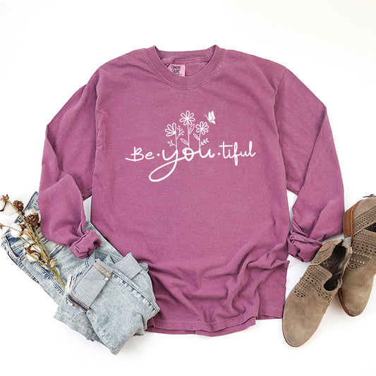 Be_You_Tiful Flowers | Garment Dyed Long Sleeve