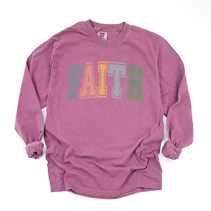 Faith Varsity | Garment Dyed Long Sleeve