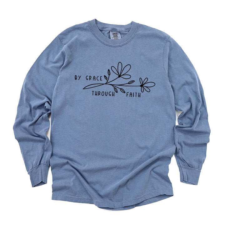 By Grace Through Faith Flowers | Garment Dyed Long Sleeve