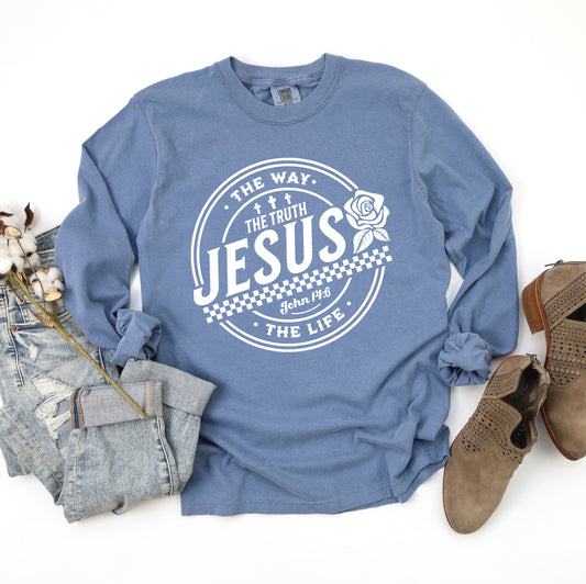 Jesus The Way | Garment Dyed Long Sleeve