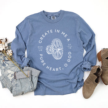 Pure Heart O God | Garment Dyed Long Sleeve