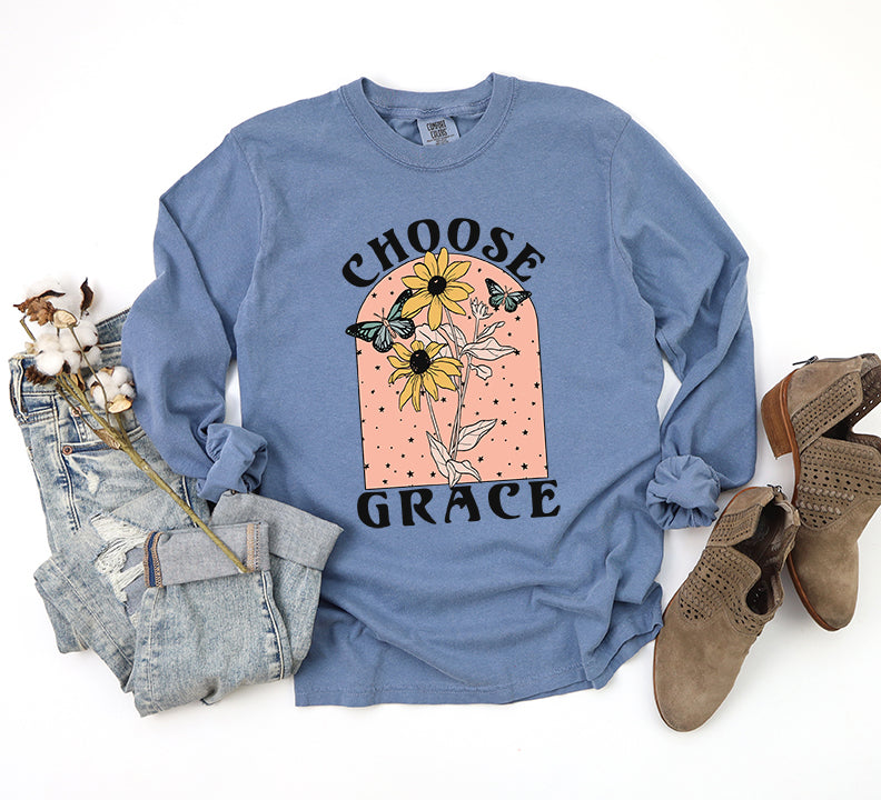 Choose Grace | Garment Dyed Long Sleeve