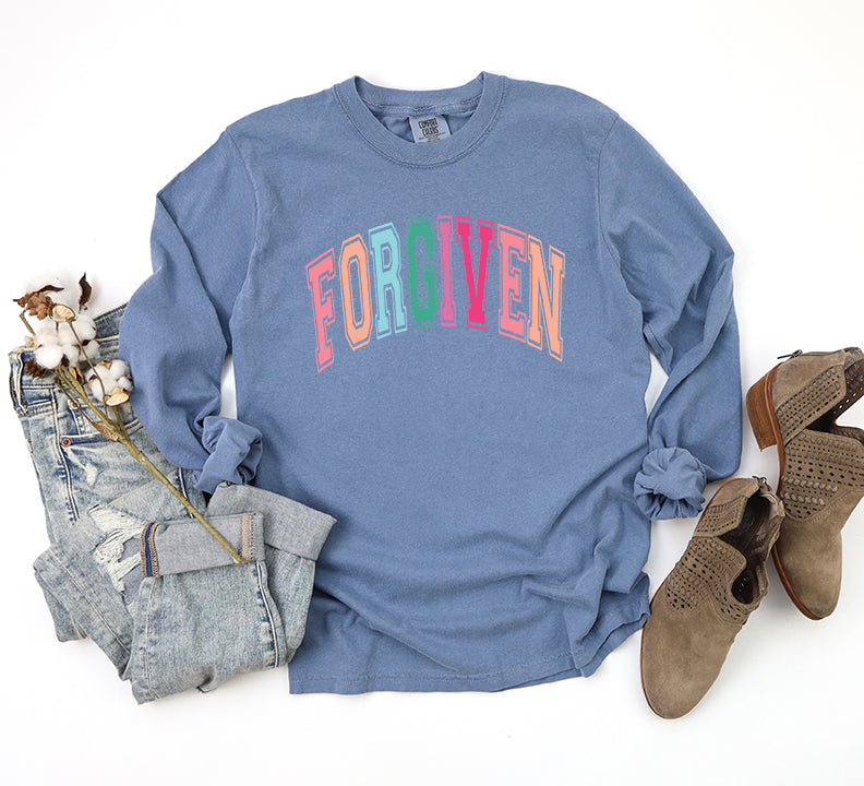 Forgiven Block Colorful | Garment Dyed Long Sleeve