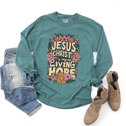 Jesus Is My Hope | Garment Dyed Long Sleeve