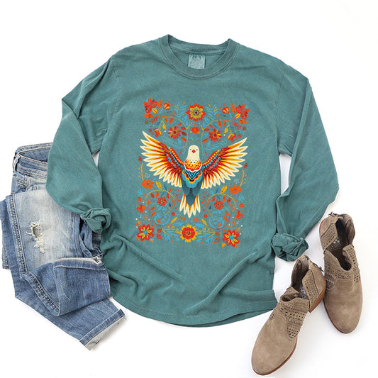 Holy Spirit Dove Floral | Garment Dyed Long Sleeve