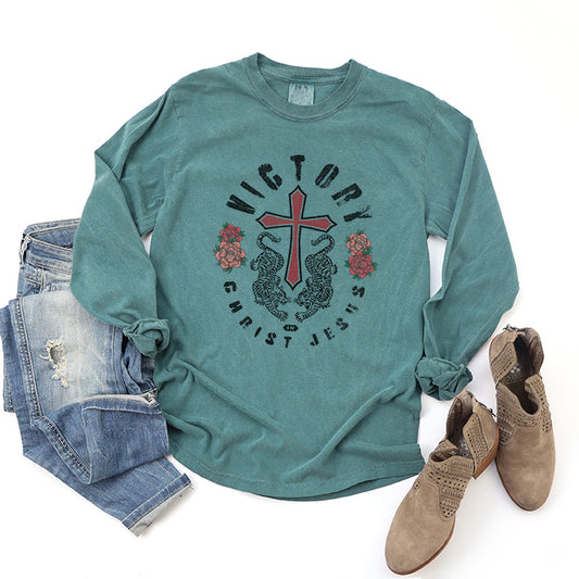 Victory Cross | Garment Dyed Long Sleeve