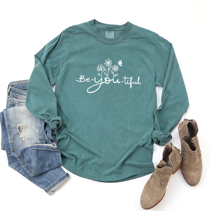 Be_You_Tiful Flowers | Garment Dyed Long Sleeve