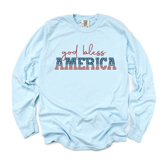 God Bless America Flag | Garment Dyed Long Sleeve