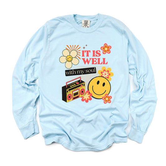 It Is Well Flower | Garment Dyed Long Sleeve