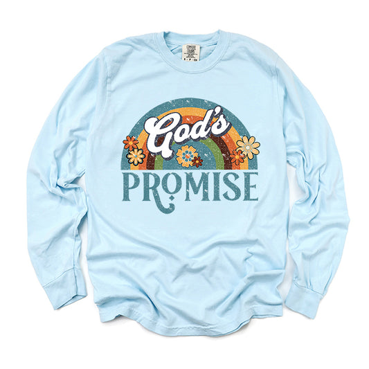 God's Promise Rainbow | Garment Dyed Long Sleeve