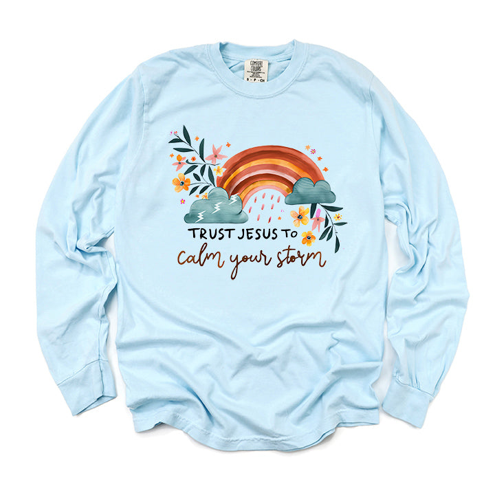 Trust Jesus Rainbow | Garment Dyed Long Sleeve