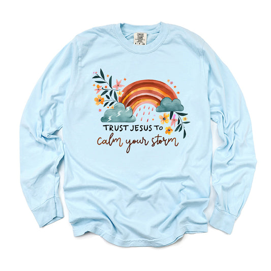 Trust Jesus Rainbow | Garment Dyed Long Sleeve