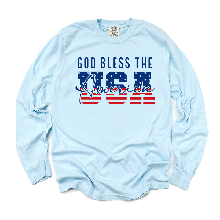 God Bless The USA | Garment Dyed Long Sleeve