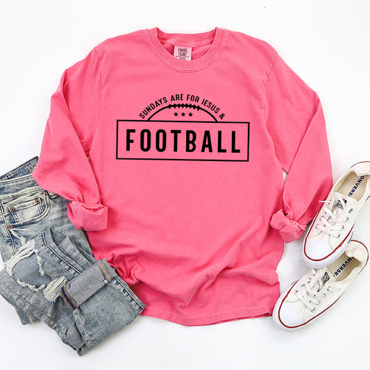 Jesus And Football | Garment Dyed Long Sleeve