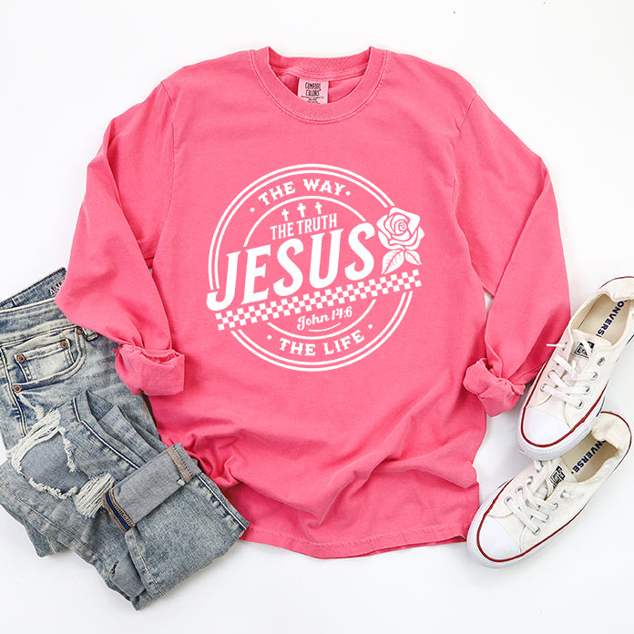 Jesus The Way | Garment Dyed Long Sleeve