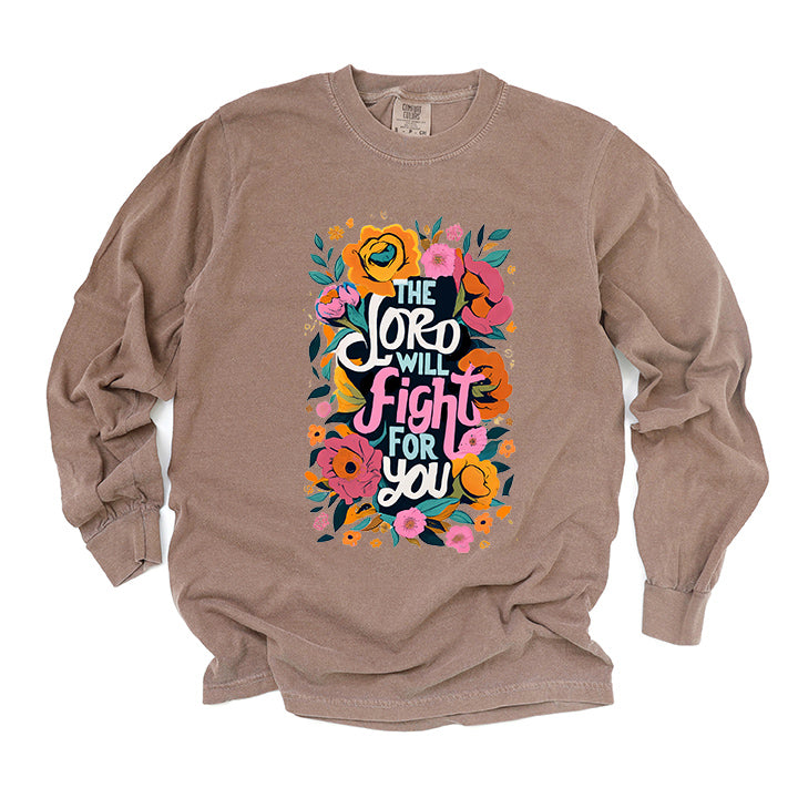 The Lord Will Fight For You | Garment Dyed Long Sleeve