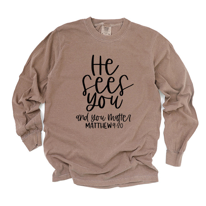 He Sees You | Garment Dyed Long Sleeve