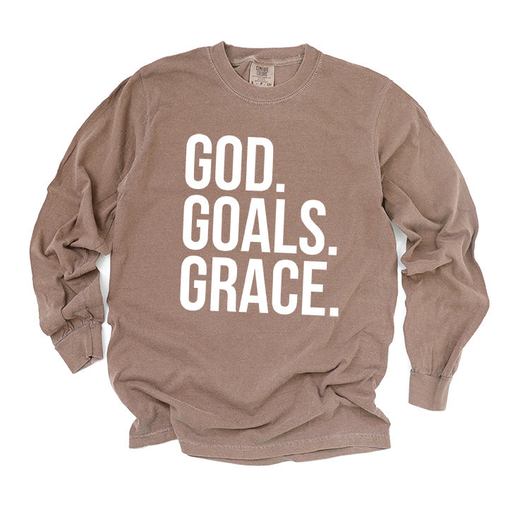 God Goals Grace | Garment Dyed Long Sleeve