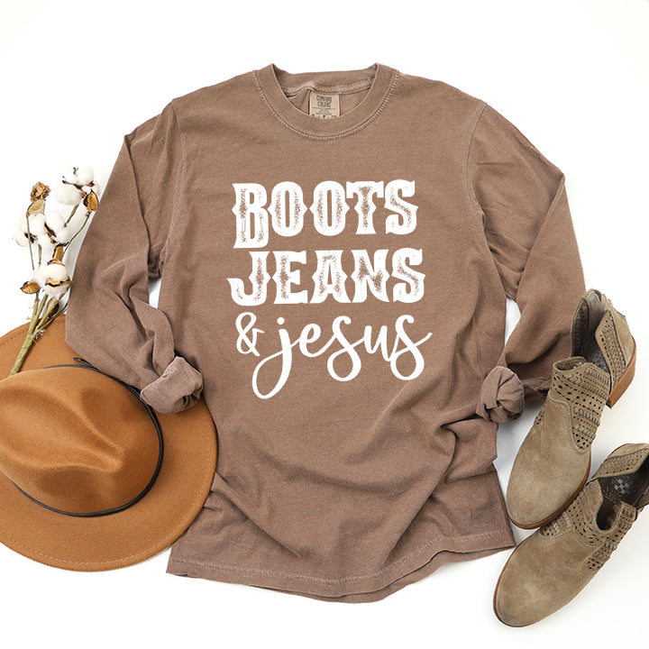 Boots Jeans And Jesus | Garment Dyed Long Sleeve