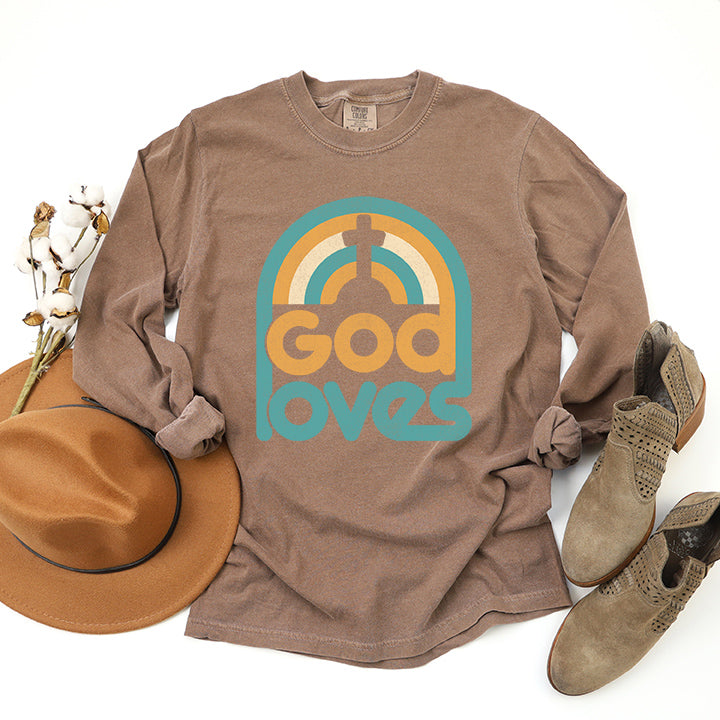 God Loves Rainbow | Garment Dyed Long Sleeve