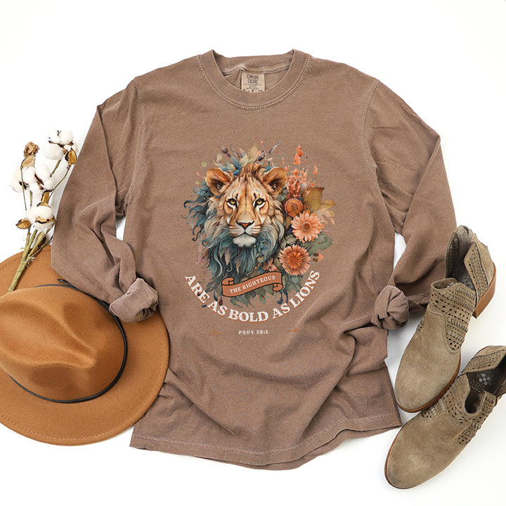 Floral Lion | Garment Dyed Long Sleeve