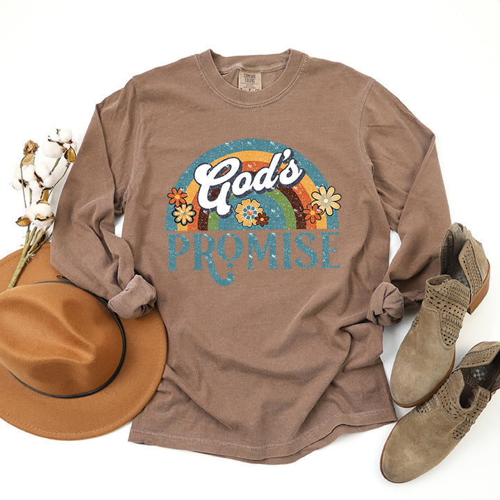 God's Promise Rainbow | Garment Dyed Long Sleeve