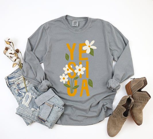 Floral Yeshua | Garment Dyed Long Sleeve