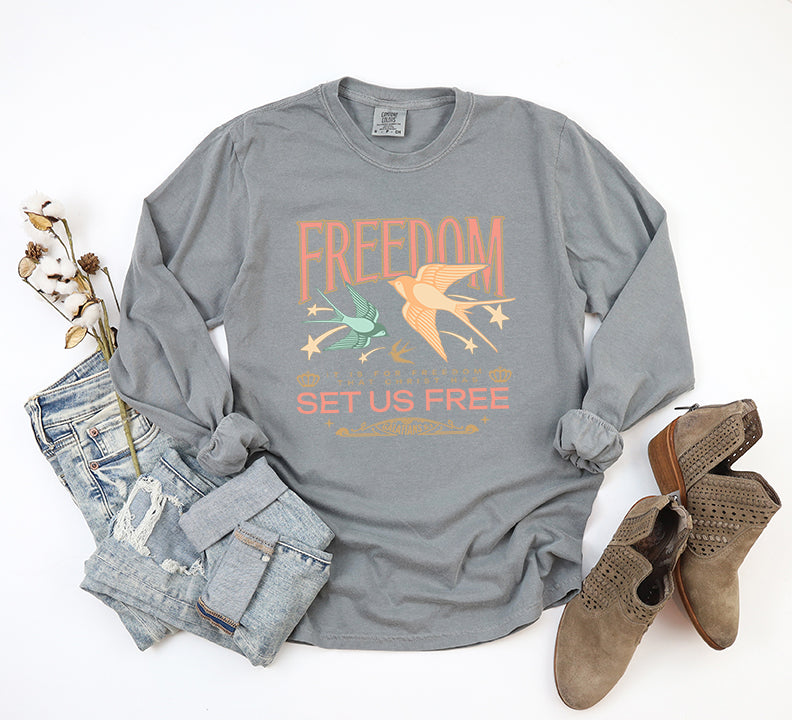 Set Us Free | Garment Dyed Long Sleeve