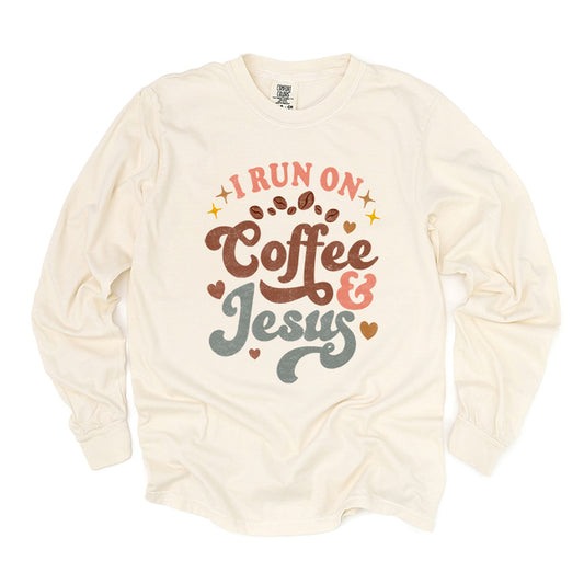 Coffee And Jesus Colorful | Garment Dyed Long Sleeve