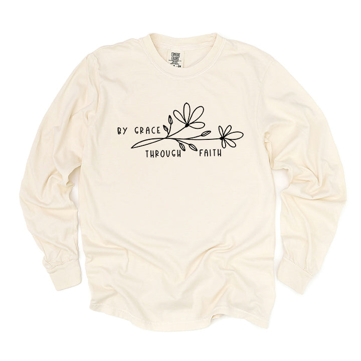 By Grace Through Faith Flowers | Garment Dyed Long Sleeve