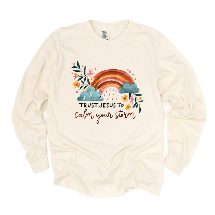 Trust Jesus Rainbow | Garment Dyed Long Sleeve