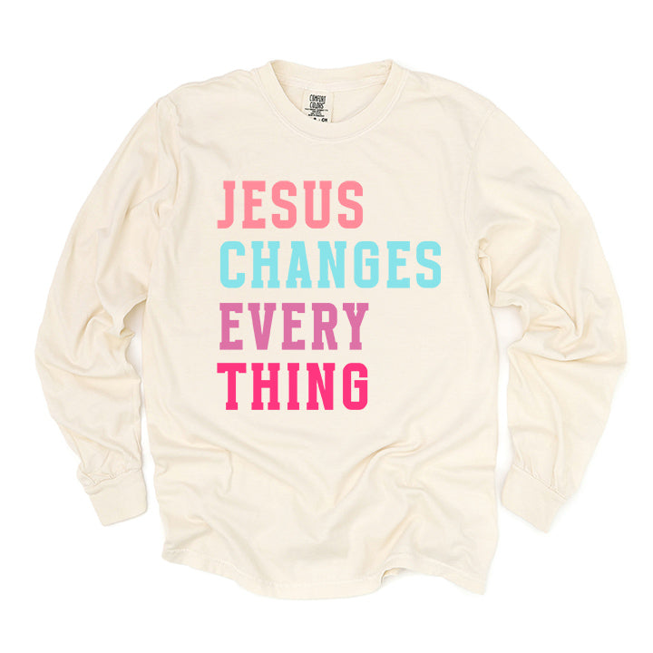 Jesus Changes Block Colorful | Garment Dyed Long Sleeve