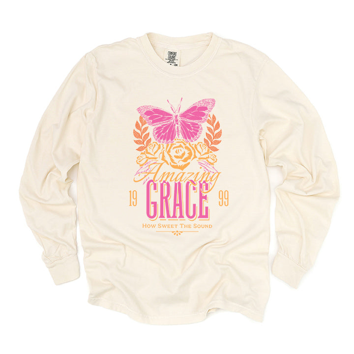 Amazing Grace Butterfly | Garment Dyed Long Sleeve