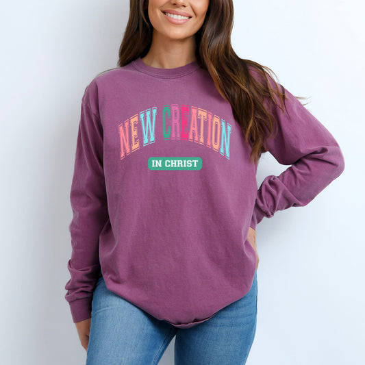 New Creation In Christ Colorful | Garment Dyed Long Sleeve