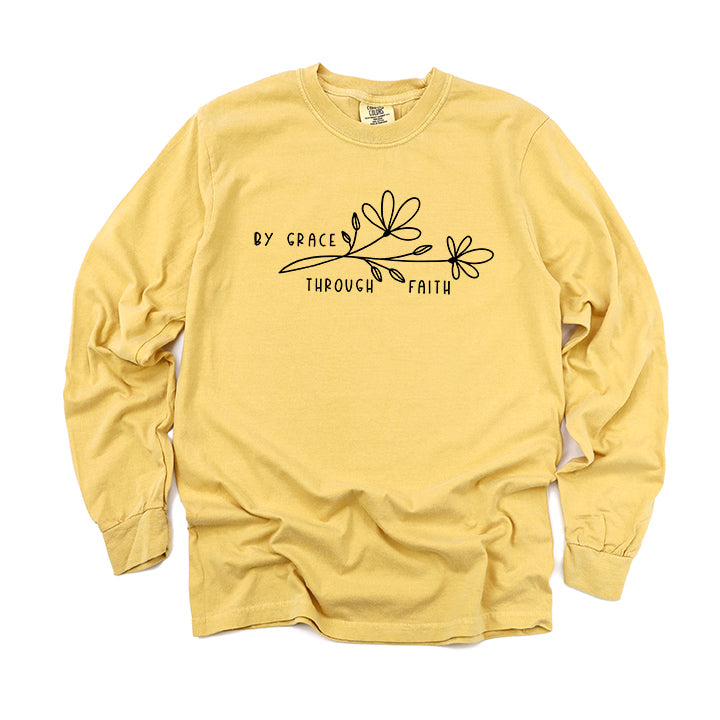 By Grace Through Faith Flowers | Garment Dyed Long Sleeve