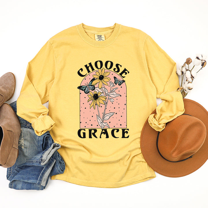 Choose Grace | Garment Dyed Long Sleeve